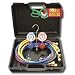 Tools & Hardware : Mastercool (MSC98661) Dual 134a / R-12 Aluminum Gauge Set with 60' Goodyear Hoses and Manual Couplers