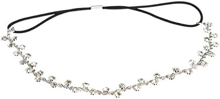 Fashion Women Rhinestone Crystal Flower Hair Band of Silver Colur (Silver)
