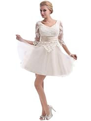 V-neck Lace Belted Cocktail Club Dress/Homecoming Dress/Prom Dress/Wedding Dress 