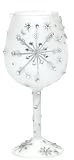 christmas-painted wine glasses Lolita Holiday 2012, Mini Wine Hand-Painted Glass Christmas Ornament SILVER SNOWFLAKE