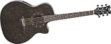 Dean Exotica Quilted Ash Acoustic-Electric Cutaway Guitar with Tuner Preamp, Trans Black