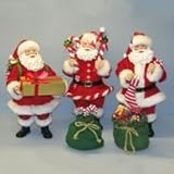 Pack of 6 Fabriché Santa with Stocking, Candy Cane & Gifts Christmas Figures