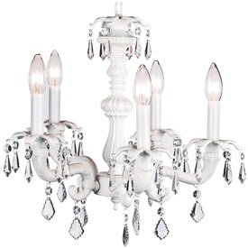 Pink Chateau Chandelier With Pink Skirt Dangle Shade by Jubilee
