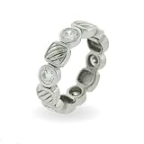 CZ and Cable Stackable Ring