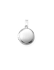 Sterling Silver Round Picture Locket 1/2 Inch x 1/2 Inch- Sterling Silver