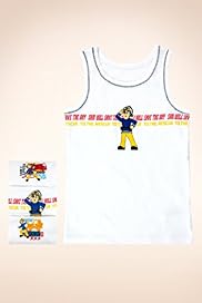 3 Pack Younger Boys Pure Cotton Fireman Sam Vests