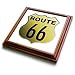 Retro Famous Route 66 - 8x8 Trivet With 6x6 Ceramic Tile