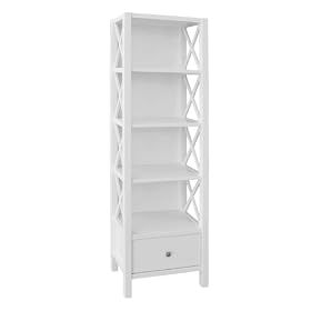 Delano Narrow Bookcase - White