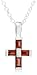 Sterling Silver Garnet Cross Pendant, 18