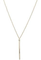 chelseachicNYC Tiny Jewel Minimal Simple Vertical Bar Necklace