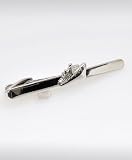 Ship Metal Plated Tiebar With Free Striped Reusable Gift Box