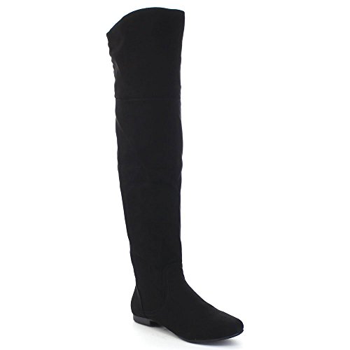Bamboo Tiara-45 Women's Low Heel Back Zipper Over The Knee Riding Boots