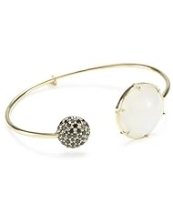 Jemma Wynne "Prive" Rainbow Moonstone and Pave Dome Bangle Bracelet