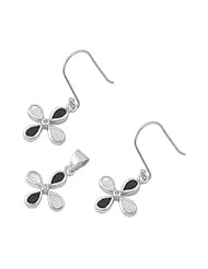 925 Sterling Silver Sets With Stone - Stone: Black Onyx, Mother of Pearl