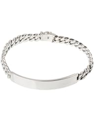 Sterling Silver Curb Chain ID Bracelet - 8.5 Inch