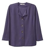 TravelSmith Womens No-Hassle Linen 3/4-Sleeved Jacket African Violet 12 Petite