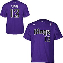 NBA Men's Sacramento Kings Tyreke Evans #13 Name & Number Tee (Purple, Medium)