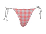 Hot Kiss Coral and White Checker String Bikini w/ Bow (Small)