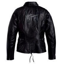 Harley-Davidson® Women's Destination Leather Jacket. Embroidered graphics front and back. 98150-10VW Large