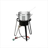 Bayou Classic B135 Outdoor Fish Cooker - 21 Inch Tall Frame with 10 PSI Regulator