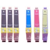 3 Black & 1 of each Colour - 6 Ink Cartridges for Epson Stylus D68 D88 DX3800 DX3850 DX4200 DX4250 DX4800 DX4850 Compatibles T0611 T0612 T0613 T0614 by GFS