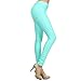 Womens Pull On Cotton Blend Color Jeggings Turquiose Large-X-Large