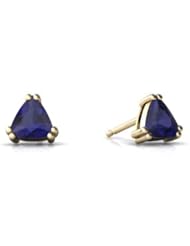 Genuine Sapphire 14kt Yellow Gold Stud Earrings