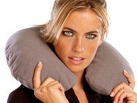 Produkt-Bild: newgen medicals Aufblasbares Nackenh&ouml;rnchen mit Fleece-Bezug