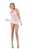 2 PC. Mesh babydoll with marabou butterfly applique and trim includes matching G-string.