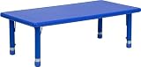 Flash 24W x 48L Height Adjustable Rectangular Blue Plastic Activity Table