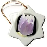 IMAGE OF Lavender Tulip Expression- Flowers- Photography- Easter - 3 Inch Snowflake Porcelain Ornament