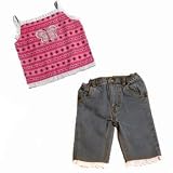 Bon Bebe - Cami and Denim Skimmer Pink Set, Available in Sizes 12 - 24 Months