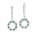 10k White Gold, Diamond & Emerald Circle Dangle Earrings (0.36ctw).