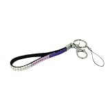 Sparkling Beads Wristlet Wrist Strap for Key / Cell Phone / Camera - Purple Lavender Silver