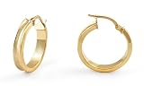 14k Yellow Gold Satin Hoop Earrings