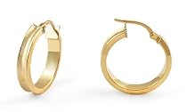 14k Yellow Gold Satin Hoop Earrings