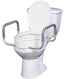 `Elevated Toilet Seat w/Arms For Elongated Toilet Seats T/F