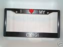 Black Plastic I Love My Corgi Frame