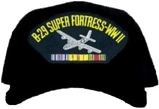 B-29 Super Fortress WWII * W/RIBBON EMBROIDERED EMBLEM BLACK Ball Cap/ Hat