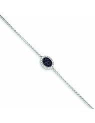 0.5 Carat 14K White Gold Diamond & Sapphire w/ Oval & .5in Ext. Bracelet