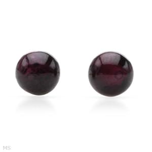 Stud Earrings With 1.50ctw Genuine Rhodolite Garnets Made of 14K Yellow Gold