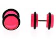 Acrylic Pink Glow in the Dark Fake Plugs - 16g wire stud, 4g fake plug - sold as a pair