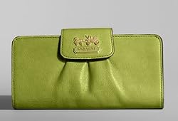 Coach Madison Leather Slim Envelope Wallet Purse 41975 Grass