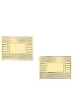 14k Gold Border Lined Cufflinks
