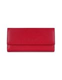 Forzieri Women's Pebble Italian Leather Clutch Wallet Red