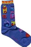 Laurel Burch Socks-Feline Festival -Blue