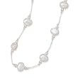16 Inch White Cultured Freshwater Pearl on White Silk Necklace