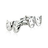 Comedy Tragedy Drama Masks In Silver Cuff Links With Presentation Box