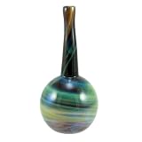Jeff Price Art Glass 8-inch Calcedonio Blown Glass Bud Vase