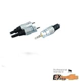 Ex-Pro 10m - Premium - 3.5mm to 2x Phono's Stereo Gold Plated Aluminium Finish Cable (Audio L+R)- Suitable for iPod, MP3 Players etc.